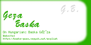 geza baska business card